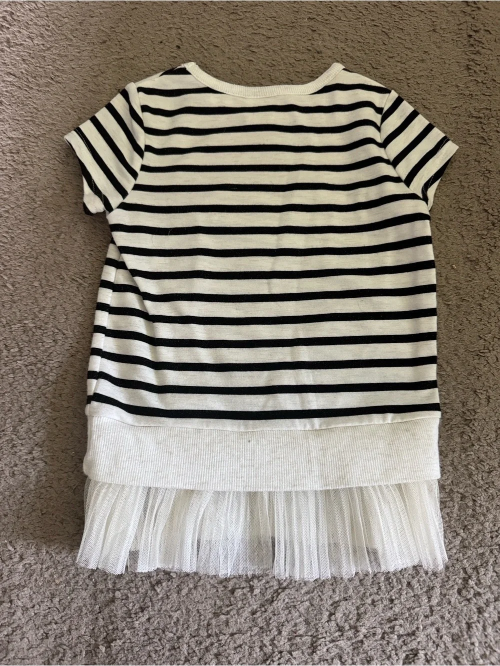 Disney Black & White Striped Minnie Tee with Red Bow size 3T